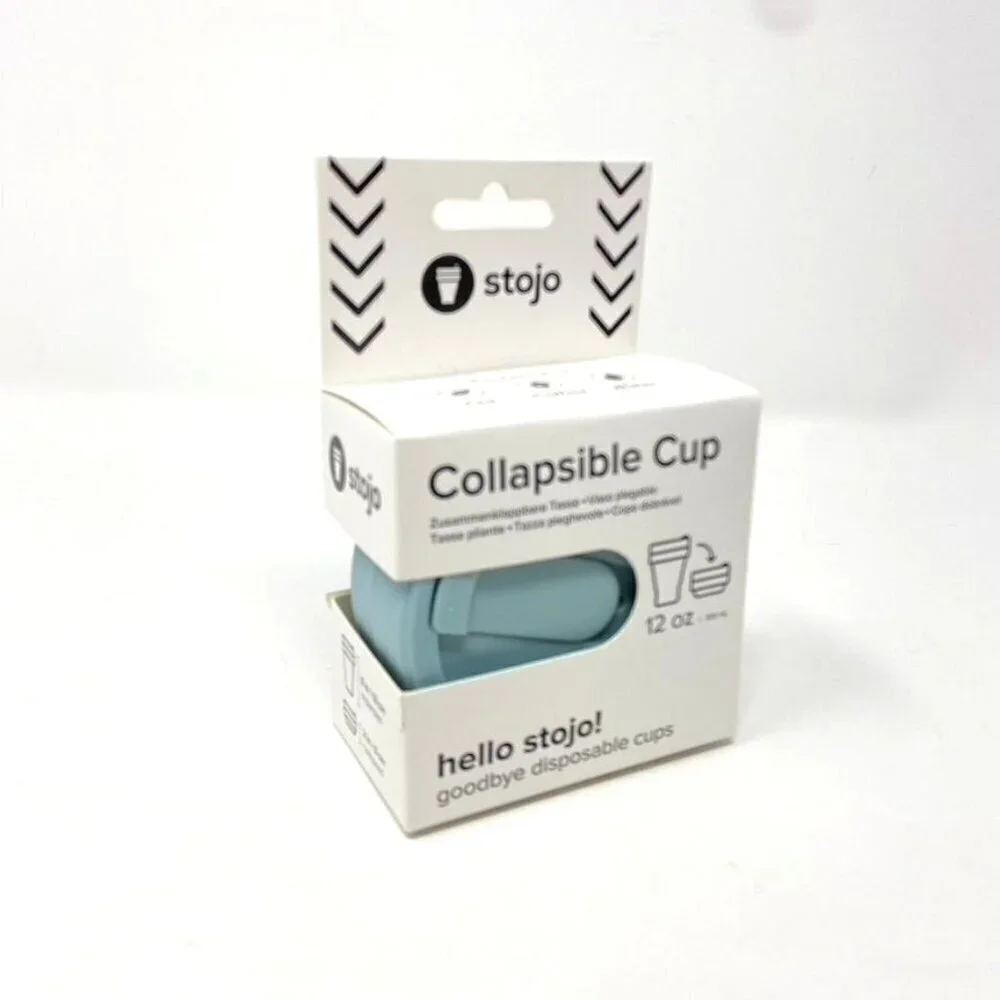 STOJO Collapsible 12 OZ Reusable To-Go Pocket Size Cup Hot/Cold Aquamarine